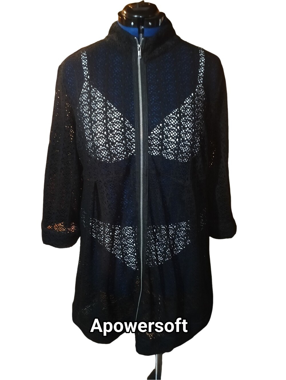 Simply Noelle Zip Front Lace Cover Up Topper Dress XXL (14/16)